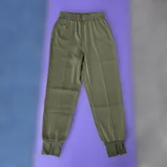 GU オリーブ ジョガーパンツ リブ裾