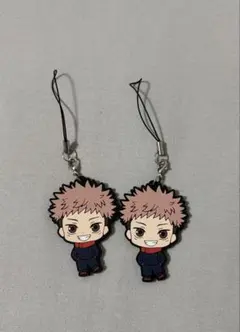 虎杖悠仁ストラップ2体セットと五条悟ボールチェーン