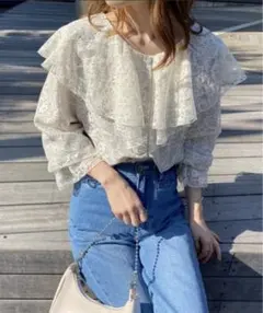 フリルデザインブラウス One after another NICE CLAUP