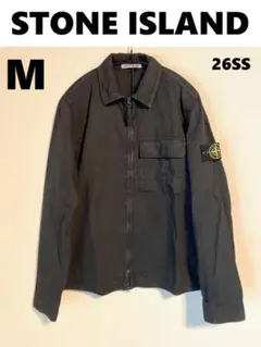 26SS【新品】STONE ISLAND ワッペンロゴ ZIP コットン シャツのサムネイル