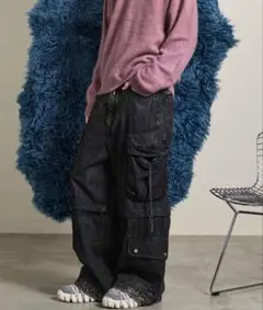【MAISON SPECIAL】デニムカーゴパンツ　ブラックのサムネイル