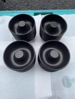 懐石道具 木製黒真塗 四つ碗 小丸椀 応量器 2客セット 吸い物椀 和食器