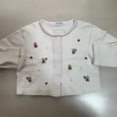 familiar カーディガン 80 ホワイト刺繍