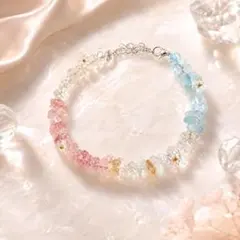 ホワイトラブラドライト×ミックストルマリンデザインブレス - メルカリ