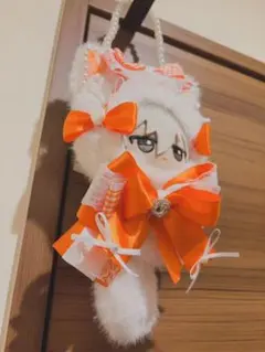 ぬい服 ちびぐるみ10cm 可愛いレースリボンお姫様パール付猫 着せ替え服