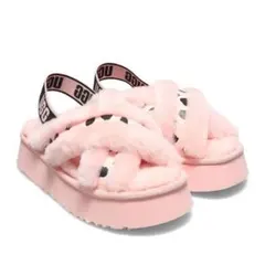 UGG ピンク ファー 厚底サンダル　ヒョウ柄