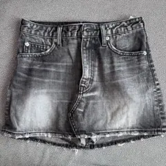 GYDA 　デニムスカートライクショートパンツ XS ウォッシュ加工