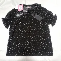 新品☆ピンクハント ブラウス Lサイズ（160㎝） ブラック ハート柄 ガーリー