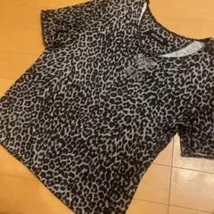 GKITALIYA レオパード柄 半袖Tシャツ ラインストーン装飾のサムネイル
