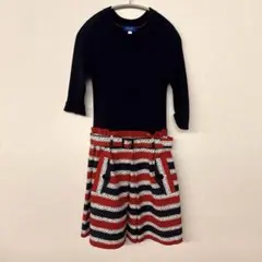 【美品】BLUE LABEL 半袖ストライプワンピース 38サイズ