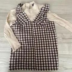 アーバンチェリー　Vネックチェック　ワンピース　セット　100 キッズ