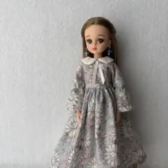 No.386 リカちゃん服　ハンドメイド　ワンピース　ピアス