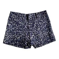 【ユナイテッドアローズ】ショートパンツ　ヒョウ柄　レオパードプリント　ブルー系