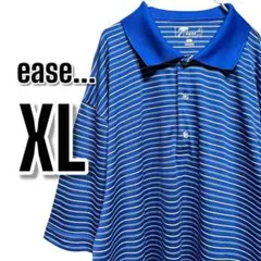 【677】ease オーバーサイズ　ポロシャツ　USA古着 ボーダ大きめ