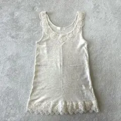 ジーナシス JEANASIS タンクトップ 白 レース 美品