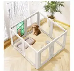 新品！fxwアクリル室内用犬用サークル 約60cm8枚パネル ホワイトケージ