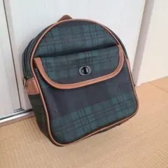 ひかりのくに　通園用リュック　緑×黒チェック柄　幼稚園　保育園　こども園