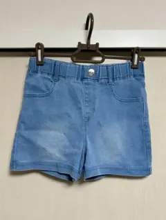ライトブルー デニム風ショートパンツ
