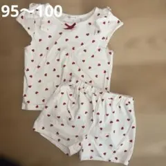 ハート柄　パジャマ　フリル　100 95 ルームウェア