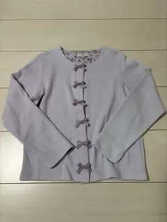 anyFAM リボン付き カーディガン 紫 130