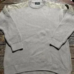 Bershka ベルシカクルーネックニットセーター 肩パッチ ベージュ Mサイズ