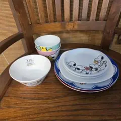 新品未使用 スヌーピーxミスド ケンタッキー　プレート5枚、ボウル3個　セット