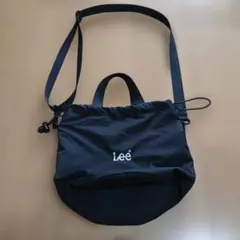 値下げ！Lee ショルダーバッグ 巾着型 ブラック　美品のサムネイル