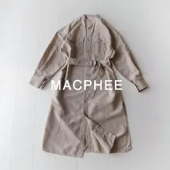MACPHEE 肌色 薄手ロングコート ウエストリボン付 ロング丈 【1203 