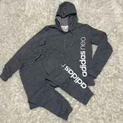 adidas neo ジャージ上下セット グレー サイズJ/OT