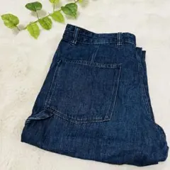 【ユニクロ 】リネンコットン スタンドカラーパンツ メンズM 濃紺 麻混