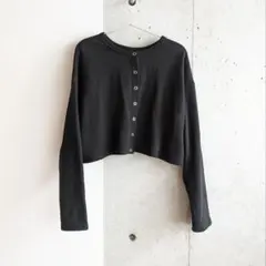wcloset 前後2WAYリングドットボタンクルーネックショートカーディガンのサムネイル