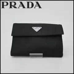 ■ a2484 PRADA 三角ロゴ　三角プレート 二つ折り財布 ナイロンのサムネイル