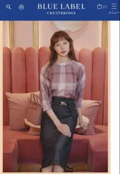 カタログ掲載レア品♡クレストブリッジチェックエアリーブロードブラウス36サイズ