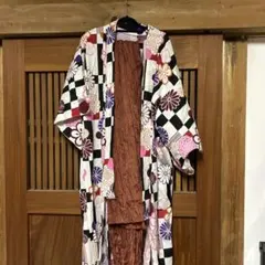 ⭐️5月割引⭐️花柄チェック浴衣・帯セット