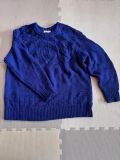 スタジオクリップ　青ニット　フリー