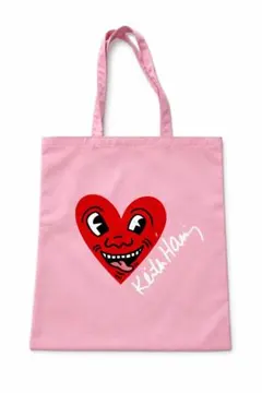 Keith Haring H&Mコラボ　ピンクハートトートバッグ