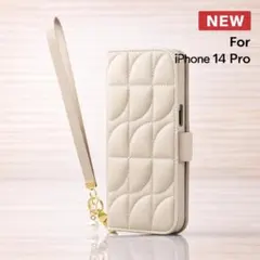 新品未開封 iPhone 14 Pro レザー 手帳型 ケース グレージュ