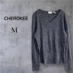 CHEROKEE ダークグレー Vネック ニット セーターM