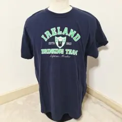 フルーツオブザルーム 90s アイルランド プリントTシャツ 紺【XL】