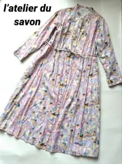 アトリエドゥサボン 美品 ロングワンピース パステル おうち フリー