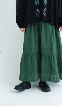 新品✨ Samansa Mos2 スカラップティアードスカート