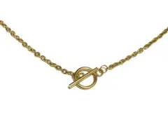 小豆チェーン ステンレス マンテル ネックレス ゴールド