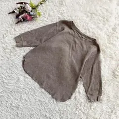 『UNIQLO』ユニクロ　ワッフルクルーネックT　7分袖　シャツ　カットソー　綿