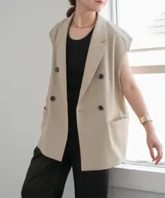 【完売品】Spick & Span ドライメランジジレ　ベージュ　36サイズ