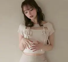 ANDMARY Avril ribbon tops ivory - メルカリ