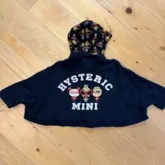 新品 未使用品　ヒステリックミニ　デニム柄フード付きポンチョ 未使用タグつき ヒステリックミニ ヒスミニ タオルポンチョ ベア柄