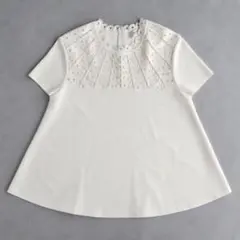 VALENTINO カットワーク刺繍 レース半袖トップス ホワイト - メルカリ