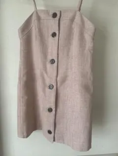 GRL ツイードワンピース ピンク mh08 ツイードミニジャンバースカートS