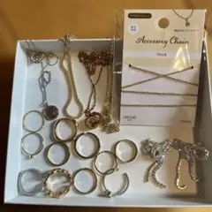 ⭐︎早急発送⭐︎ゴールド&シルバーアクセサリーセット ネックレス リング イヤリング