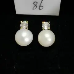 淡水パールピアス 本物真珠 シルバー925 ダイヤ